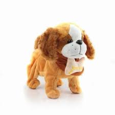 Music Child Cartoon Plush Walking Barking Electric Doggie Toy Moving Ear Music Doll Puppy Orange