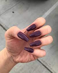 Favourite Fresh Acrylics Acrylicnails Purple Plum Coffinnails Beauty Dark Fakenails Love Plum Nails Dark Nails With Glitter Purple Glitter Nails