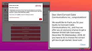 Xfinity gift card promotion 2020. Remove Comcast Cable Communications Congratulations Virus Survey Virus Removal Guide