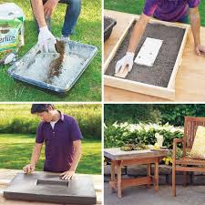 Make A Hypertufa Table Top Concrete Diy Concrete Projects Backyard