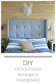 Wood feet with a dark brown finish; Diy Upholstered Wingback Headboard