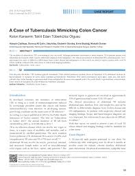Our approach to colorectal cancer care. Pdf A Case Of Tuberculosis Mimicking Colon Cancer