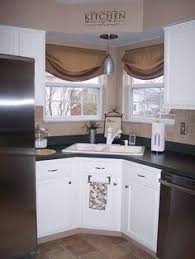 35 Best Inspiring Corner Kitchen Sink Cabinet Designs Ideas For Home Kitchen Sink Design Corner Sink Kitchen Kitchen Window Treatments