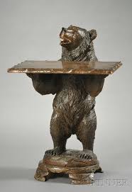 European Furniture Decorative Arts C Sale 2554b Lot 283 Black Forest Black Forest Bear Wood Carving Art Black Forest