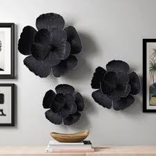9 projection (distance decor will extend from surface): Black Metal Flower Wall Art Wayfair