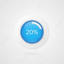 20 Percent Blue White Pie Chart
