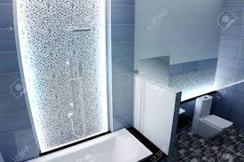 Best bathroom door design ideas in india: Bright Bathroom Design Tiles Blue Modern Style 3d Rendering Stock Photo Picture And Royalty Free Image Image 110171790