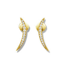 From elegant classics to modern statements, georg jensen sterling silver, gold and diamond earrings add the perfect finishing touch. Straight Earrings With 0 36 Carat Diamonds In Yellow Gold Baunat
