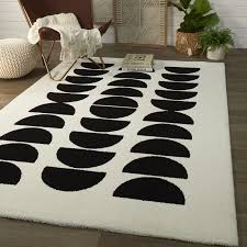 Black And White Striped Area Rug 5x7 Webrook Geometric Black Area Rug In 2020 Area Rugs Black Area Rugs Modern Area Rugs
