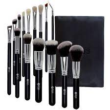 Amazon Com Feiyan Makeup Brush Set Professional Luxury Super Soft Bristles Makeup Brushes With Kabuki Face Powder Foundation Blush Eyeshadow Blending Cosmetics Make Up Brushes Kit 15pcs Black Silver Beauty