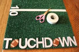 How To Make A Football Field Table Runner In 2020 Diy Football Party Football Dessert Table Football Birthday Party