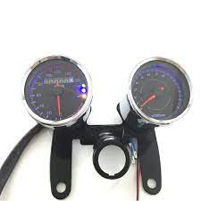 Motorcycle Speedometer Tachometer Gauge With Chrome Plating Housing Led Backlight Signal Light Motorbike Odome Chrome Plating Tachometer Motorcycle Accessories