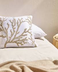 Image Of The Product Coral Embroidered Cushion Cover Podushki Podushki Svoimi Rukami Chehol Dlya Podushki