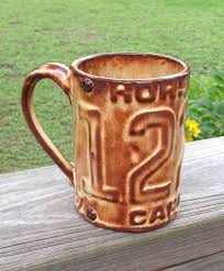 Mug Imprinted By License Plate By Linda Neubauer Pottery Handbuilding Pottery Mugs Pottery Designs