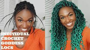 Individual Crochet Goddess Locs Tutorial Free Part No Wrapping How To Video Black Hair Info Crochet Braid Styles Goddess Locs Individual Crochet Braids