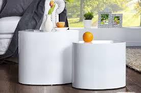Bolla pop coffee table scale 1:1 base color: Oval Side Table White Coffee Furniture High Gloss Set Modern Design Living Room For Sale Online Ebay