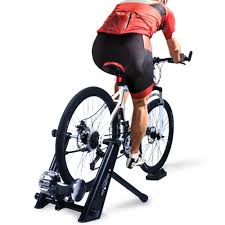 Fluid Bike Trainer Indoor Exercise Trainer Stand For 26 29 Bicycle With Quiet Real Road Feel Flywheel Supports 400lbs Portable Cycling Stand With Sweat Guard Quick Release Wheel Riser Walmart Com Walmart Com