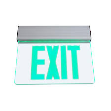 Nicor Exl2 Series 3 6 Volt Clear Integrated Led Emergency Exit Sign With Green Lettering Exl2 10unv Al Cl G 1 The Home Depot Emergency Exit Signs Exit Sign Edge Lighting
