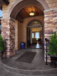 Arched Porch Ceilings Design Ideas Pictures Remodel And Decor House Entrance Concrete Steps House Design