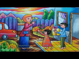 Gambar mewarnai upacara bendera memperingati hari kemerdekaan 17 agustus. Cara Menggambar Tema Hari Ibu Mother Day Youtube
