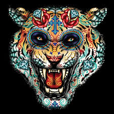 Day Of The Dead Tiger T Shirt Skull Artwork Illustrations Day Of Dead Tattoo Tiger Art