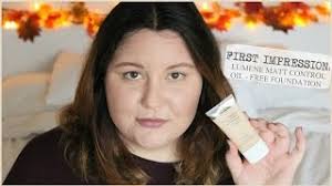 Demo First Impression On Lumene Matt Control Oil Free Foundation Youtube