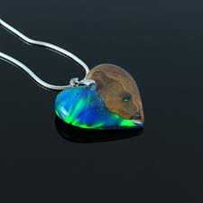Valentinstag Geschenk Aurora Borealis Harz Halskette Herz Etsy Wood Jewellery Wooden Anniversary Gift Resin Jewelry