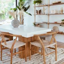 Wanda Coastal Beach Light Wood Woven Teak Wishbone Dining Chair In 2021 Boho Dining Room Teak Dining Chairs Coastal Dining Room