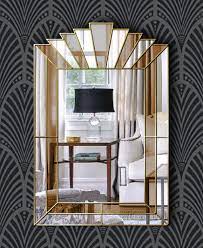 Living room wall mirrors uk. Louis Art Deco Original Handcrafted Fan Wall Mirror In Bronze And Gold Bespoke Mirrors Art Deco Mirrors Custom Made Mirrors