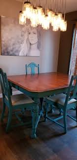 Diy Chalk Paint Blue Dining Room Table Chairs Painted Dining Table Dining Room Blue Diy Dining Room Table