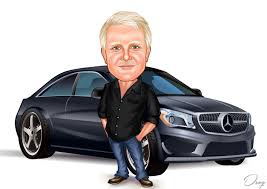 Mercedes Benz Car Caricature Caricature Black Mercedes Benz Car Cartoon