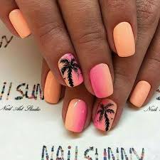 58 Hottest Beach Nail Ideas Designs For Summer Tropical Nails Palm Tree Nails Cute Summer Nail Designs