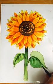 How To Draw Watercolor Sunflower Flower Step By Step For Beginner Easy Sunflower Watercolor Painting Sunflower Drawing Watercolor Sunflower