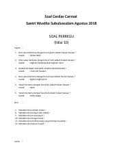 We did not find results for: Soal Cerdas Cermat Soal Cerdas Cermat Santri Wustho Subulussalam Agustus 2018 Soal Perregu Nilai 10 Tajwid 1 Nun Sukun Bertemu Dengan Huruf Ghain Course Hero