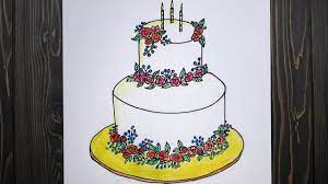 Here's the cake i've been excited to show you! How To Draw A Cake Easy Birthday Cake Drawing Ideas Requested Tutorial Youtube