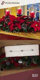 Christmas Poinsettia Candle Holder Centerpiece Candleholder Centerpieces Poinsettia Centerpiece Holiday Centerpieces