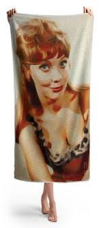 Jacki Piper, Carry On Films Cast Beach Towel by Esoterica Art Agency