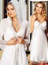 Jeremi Ipek Saten Dantelli 6 Li Takim 620 Sabahlik Stil Kadin