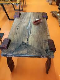 Mesa En Madera De Nogal Espanol Resina Y Patas De Quebracho Furniture Wooden Log Coffee Table