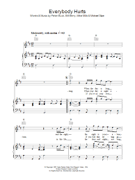 Everybody hurts by rem chords different versions chords, tab, tabs. Everybody Hurts Sheet Music R E M Piano Vocal Guitar Right Hand Melody