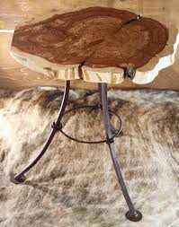 Live Edge End Table Cedar End Table Wrought Iron Table Rustic Table Western Table Farmhouse Tab Wrought Iron Table Iron Table Wrought Iron Table Legs