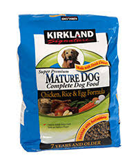It contains kirkland's usual ingredients: Kirkland Signature Mature Dog Formula Review
