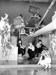 Black And White Christmas Movie Cinematicfinatic Rosemary Bing And Danny On The Set Of White Christmas White Christmas Movie Vintage Movies Christmas Movies