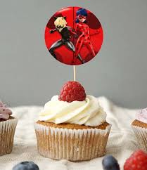 15 Toppers Circulos Ladybug And Cat Noir Cupcake Por Dulcestriplea Ladybug Party Star Wars Cupcakes Ladybug