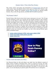 I was looking for new ideas on making extra money and i'm thankful i found this blog. Rummyculture Where India Plays Rummy By Avadossias Zamayren Issuu