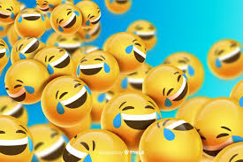 Floating laughing emoji characters | Free Vector