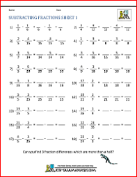 You could first convert each to an improper fraction. Subtracting Fractions Worksheets