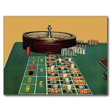 Vintage Roulette Table Casino Game Gambling Chips Postcard Zazzle Com In 2020 Casino Games Roulette Table Casino