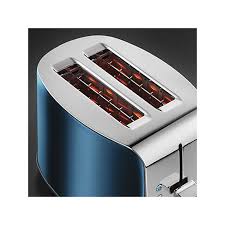 Grille Pain 2 Fentes Russel Hobbss T23 500 Inox Brosse Bleu Ou Rouge