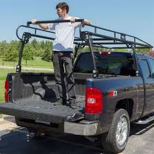 For adjustable truck contractor ladder rack pick up lumber kayak utility 800lbs. Rear View Of Universal Truck Rack Installed To Pickup Truck Accessories Pickup Trucks Custom Trucks